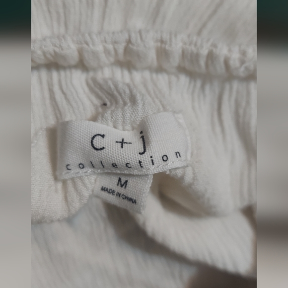 COASTAL Cowgirl White Lace Blouse, Off-the-shoulder shirt, Size M Top - Picture 6 of 6